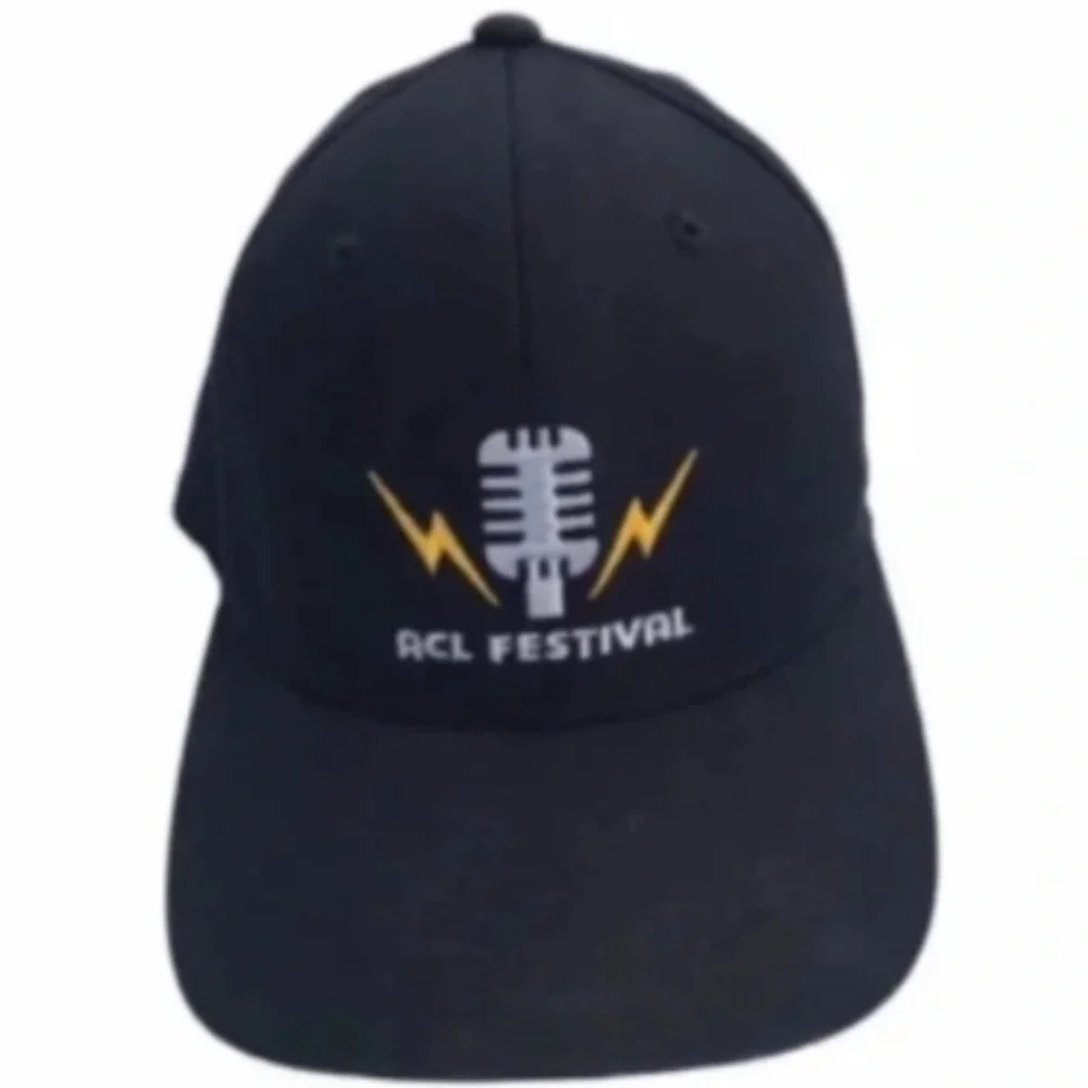 Yupoong Austin City Limits Music Festival ACL Black Adult S-M FlexFit Cap NWOT